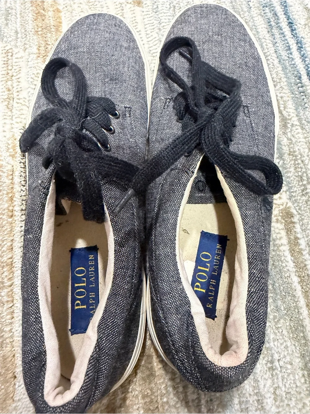 Polo by Ralph Lauren Dark Gray Canvas Lace-Up Sneakers